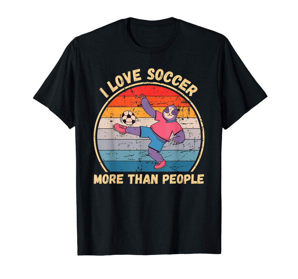 Sloth I Love Soccer More Than People T-Shirt - Custom Art Print Men Women - T-Shirt, Sweatshirt, Hoodie