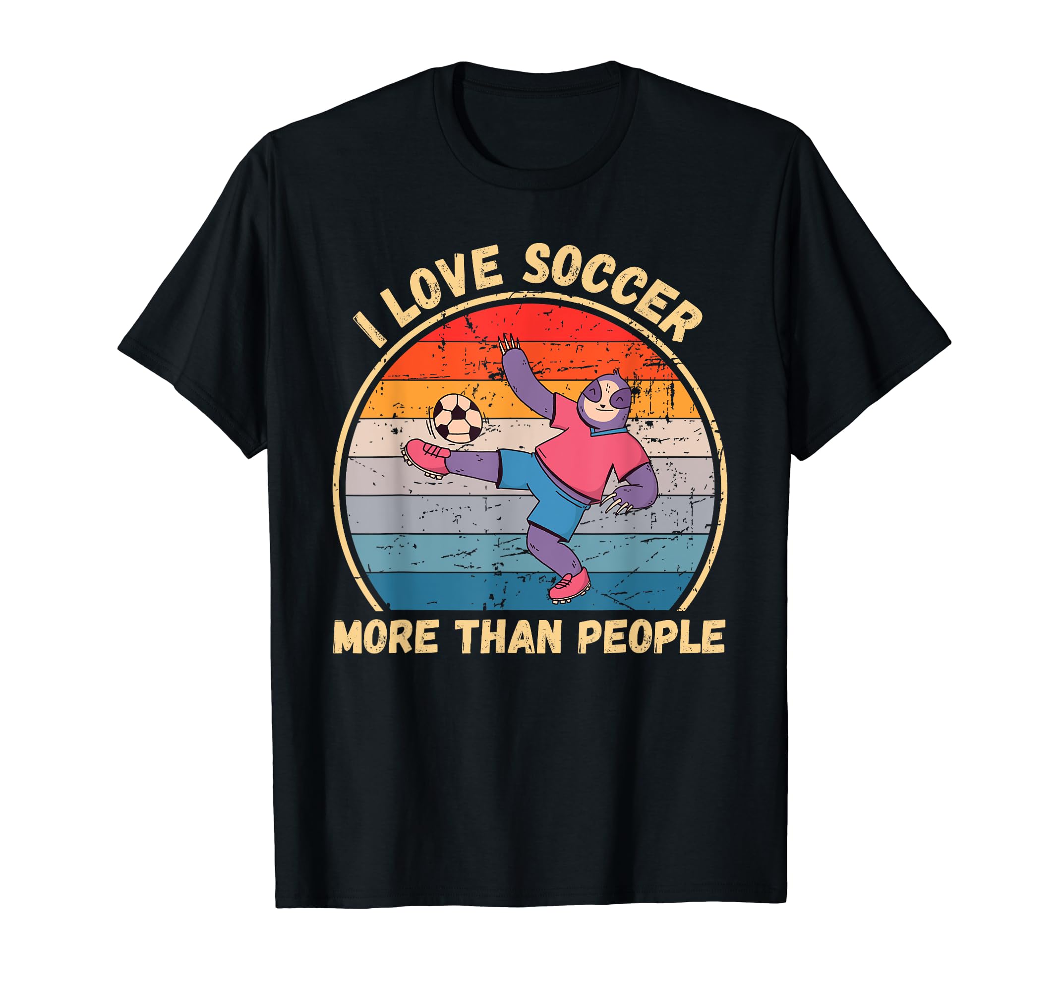 Sloth I Love Soccer More Than People T-Shirt - Custom Art Print Men Women - T-Shirt, Sweatshirt, Hoodie