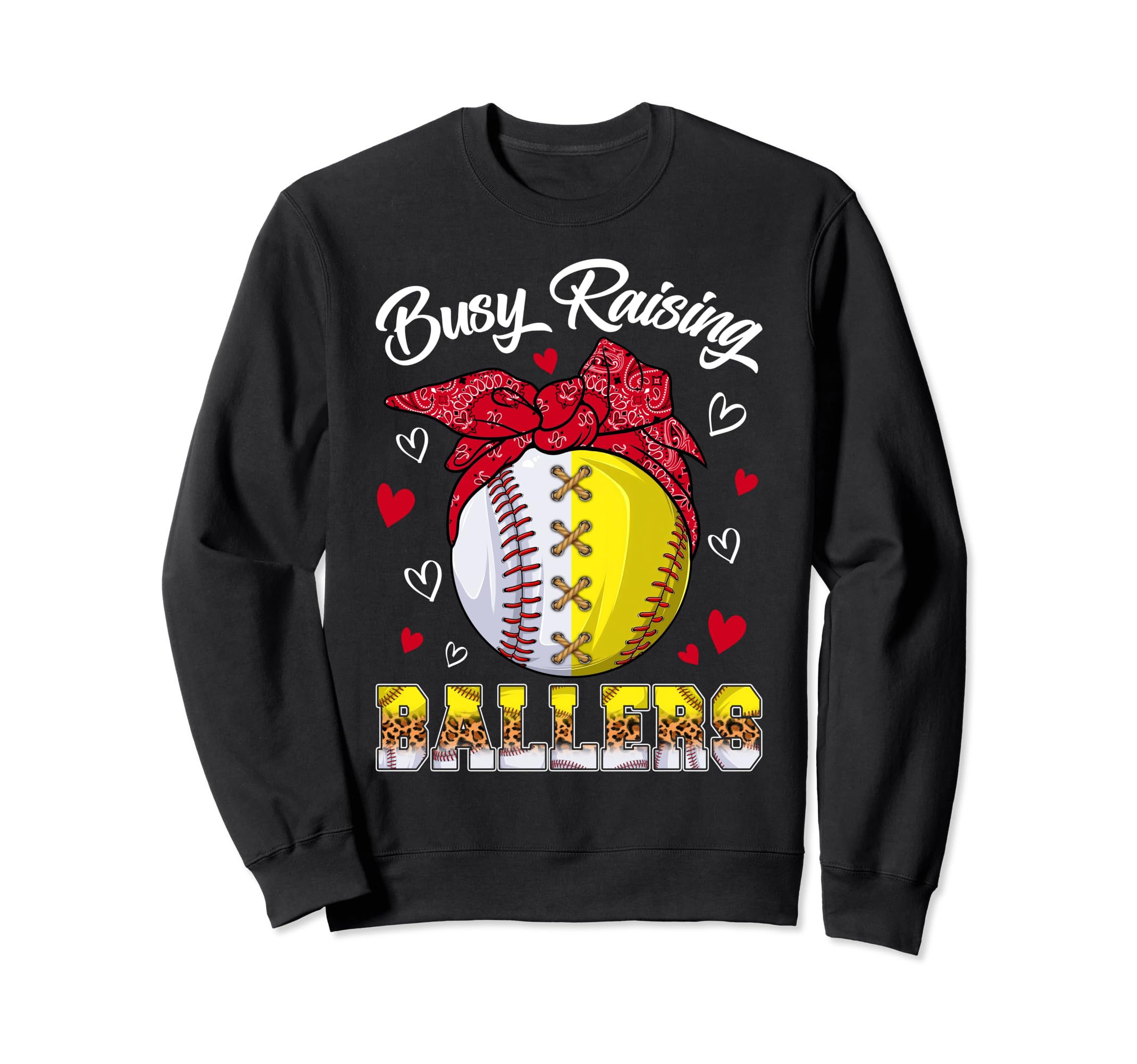 Busy Raising Ballers Baseball Sweatshirt - Graphic Print for Adults - T-Shirt, Sweatshirt, Hoodie