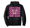 Lets Kick Some Grass Soccer Coquette Bow Hoodie - Aesthetic Graphic Unisex - T-Shirt, Sweatshirt, Hoodie