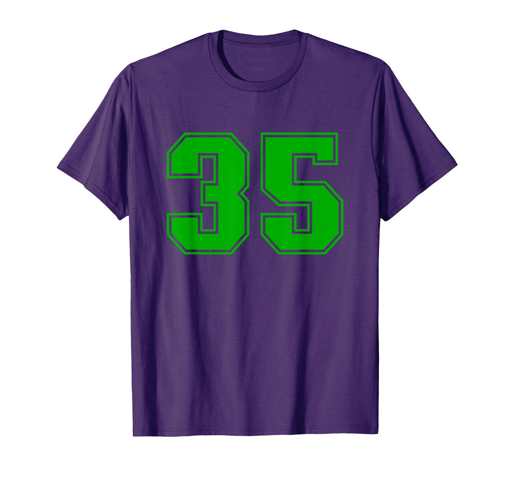 Number 35 Green Sports Team Varsity T-Shirt - Aesthetic Graphic Men Women - T-Shirt, Sweatshirt, Hoodie