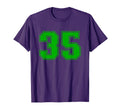 Number 35 Green Sports Team Varsity T-Shirt - Aesthetic Graphic Men Women - T-Shirt, Sweatshirt, Hoodie
