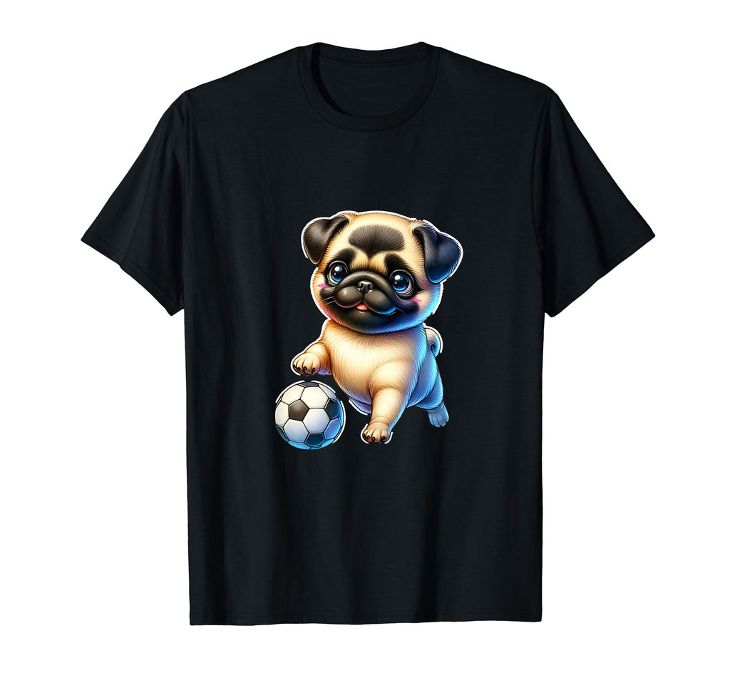 Pug Dog Soccer Champion Ball Fan T-Shirt - Aesthetic Graphic Unisex - T-Shirt, Sweatshirt, Hoodie