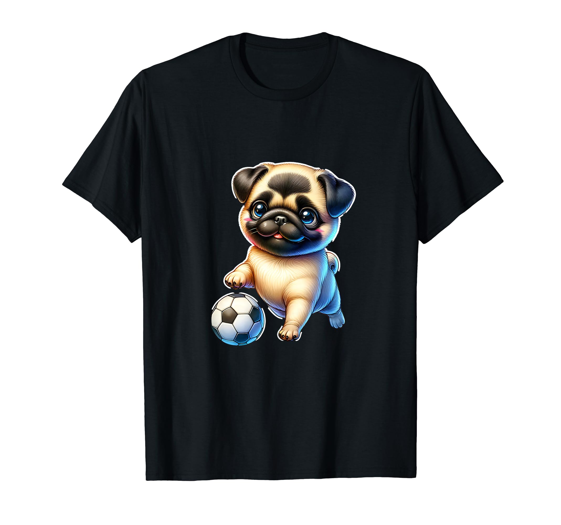 Pug Dog Soccer Champion Ball Fan T-Shirt - Aesthetic Graphic Unisex - T-Shirt, Sweatshirt, Hoodie