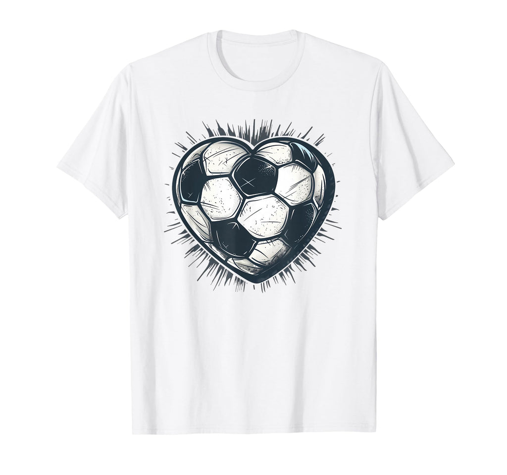 Soccer Ball Heart Football Player And T-Shirt - Minimalist Print Men Women - T-Shirt, Sweatshirt, Hoodie