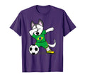 Dabbing Husky Brazil Football Fans T-Shirt - Fun Novelty Design Men Women - T-Shirt, Sweatshirt, Hoodie