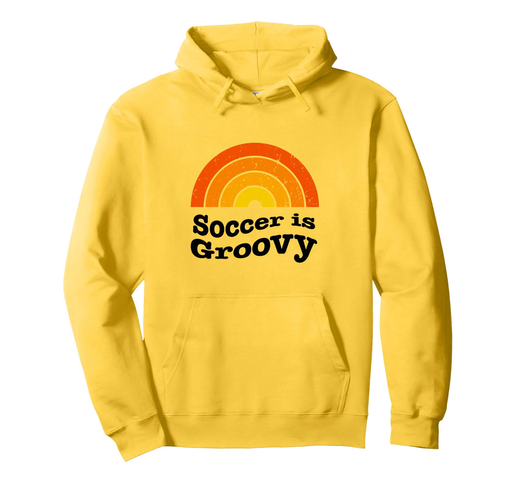 Soccer Is Groovy 60S Soccer Player Hoodie - Trendy Graphic Unisex - T-Shirt, Sweatshirt, Hoodie