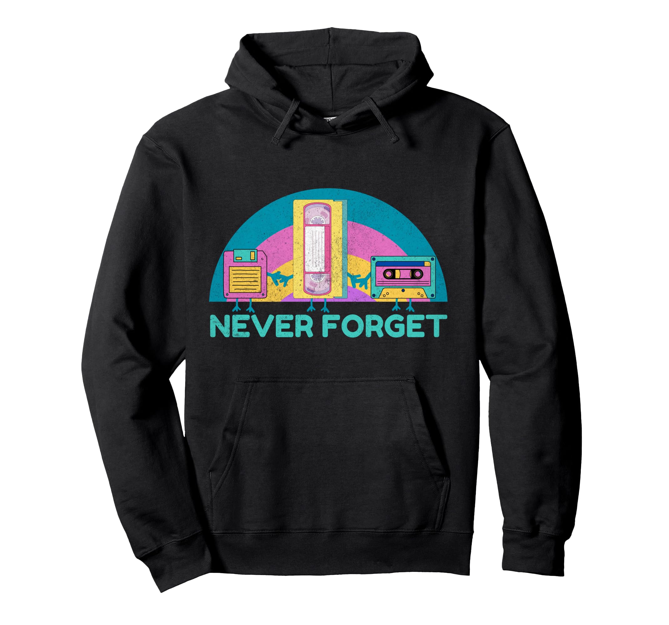 Never Forget 90S 80S Vhs Tape Cassette Hoodie - Novelty Apparel Unisex - T-Shirt, Sweatshirt, Hoodie