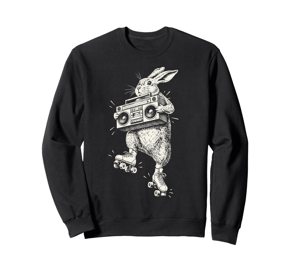 Funny Bunny Roller Skate Sweatshirt - Fun Novelty Design for Adults - T-Shirt, Sweatshirt, Hoodie