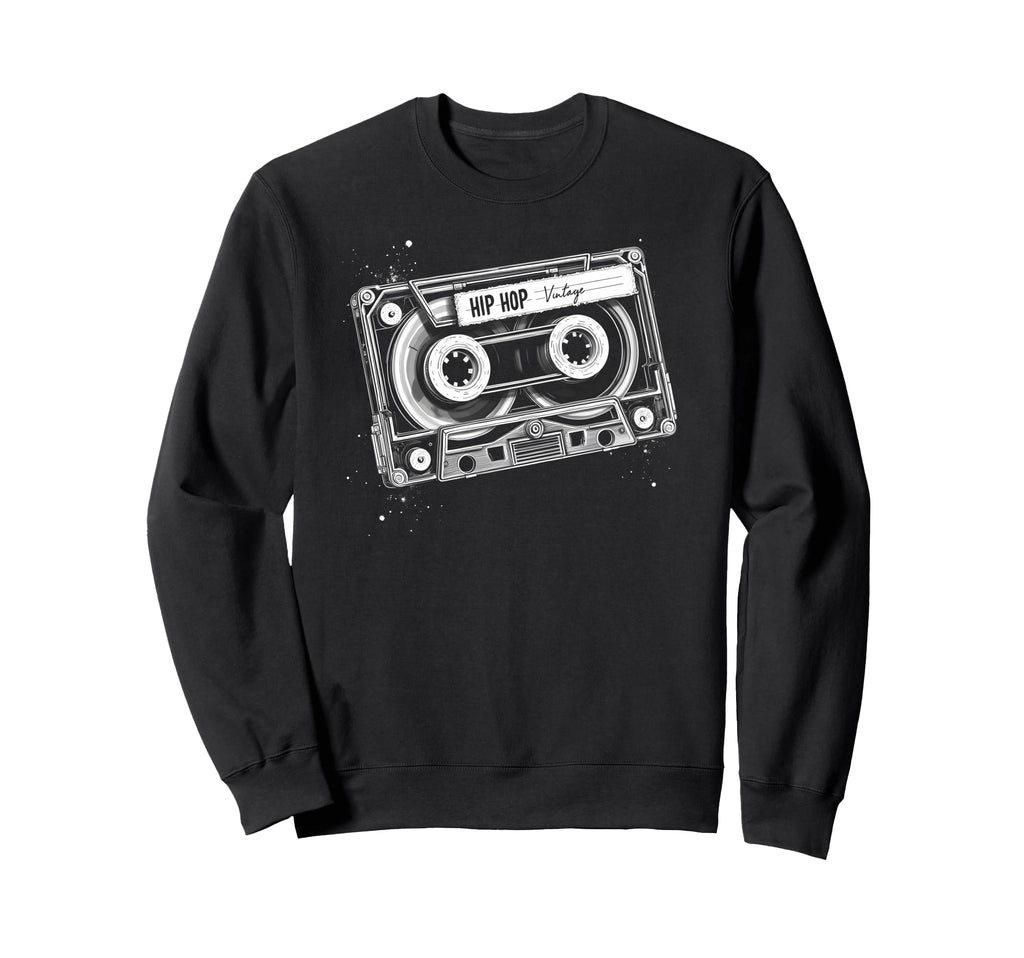 Hip Hop Cassette Tape Illustration Sweatshirt - Aesthetic Graphic Unisex - T-Shirt, Sweatshirt, Hoodie