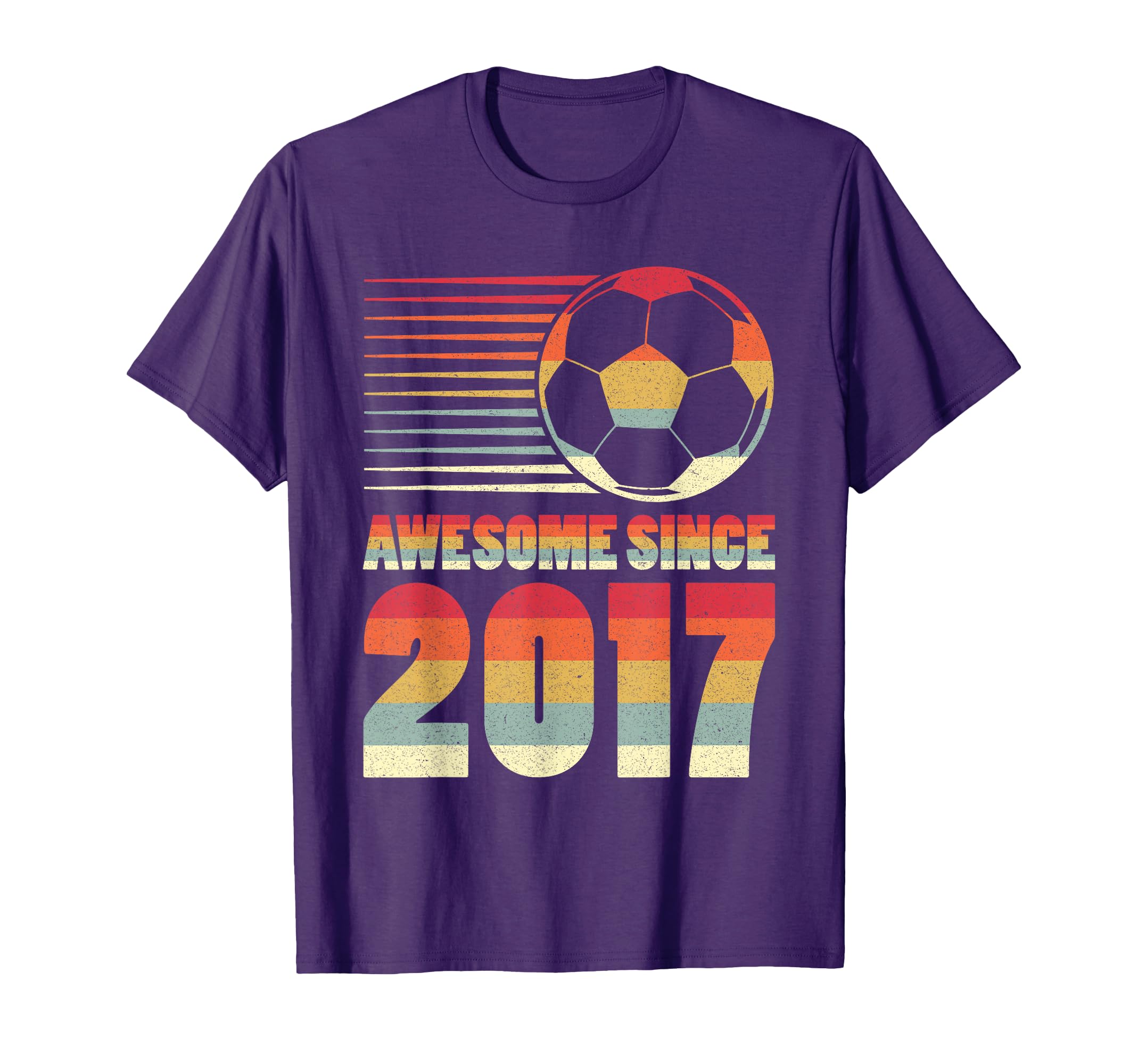 Awesome Since 2017 Soccer 9Th T-Shirt - Fun Novelty Design for Adults - T-Shirt, Sweatshirt, Hoodie