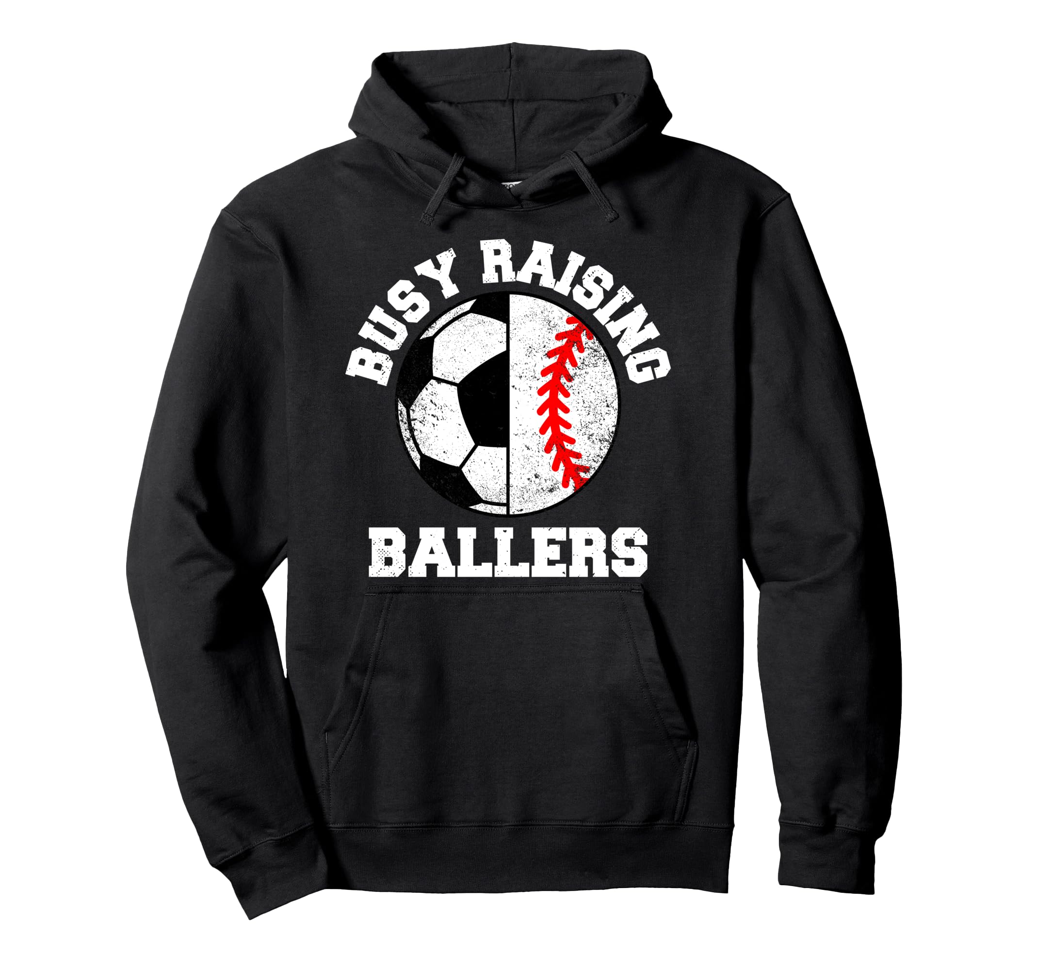 Busy Raising Ballers Funny Soccer Hoodie - Fun Novelty Design for Adults - T-Shirt, Sweatshirt, Hoodie