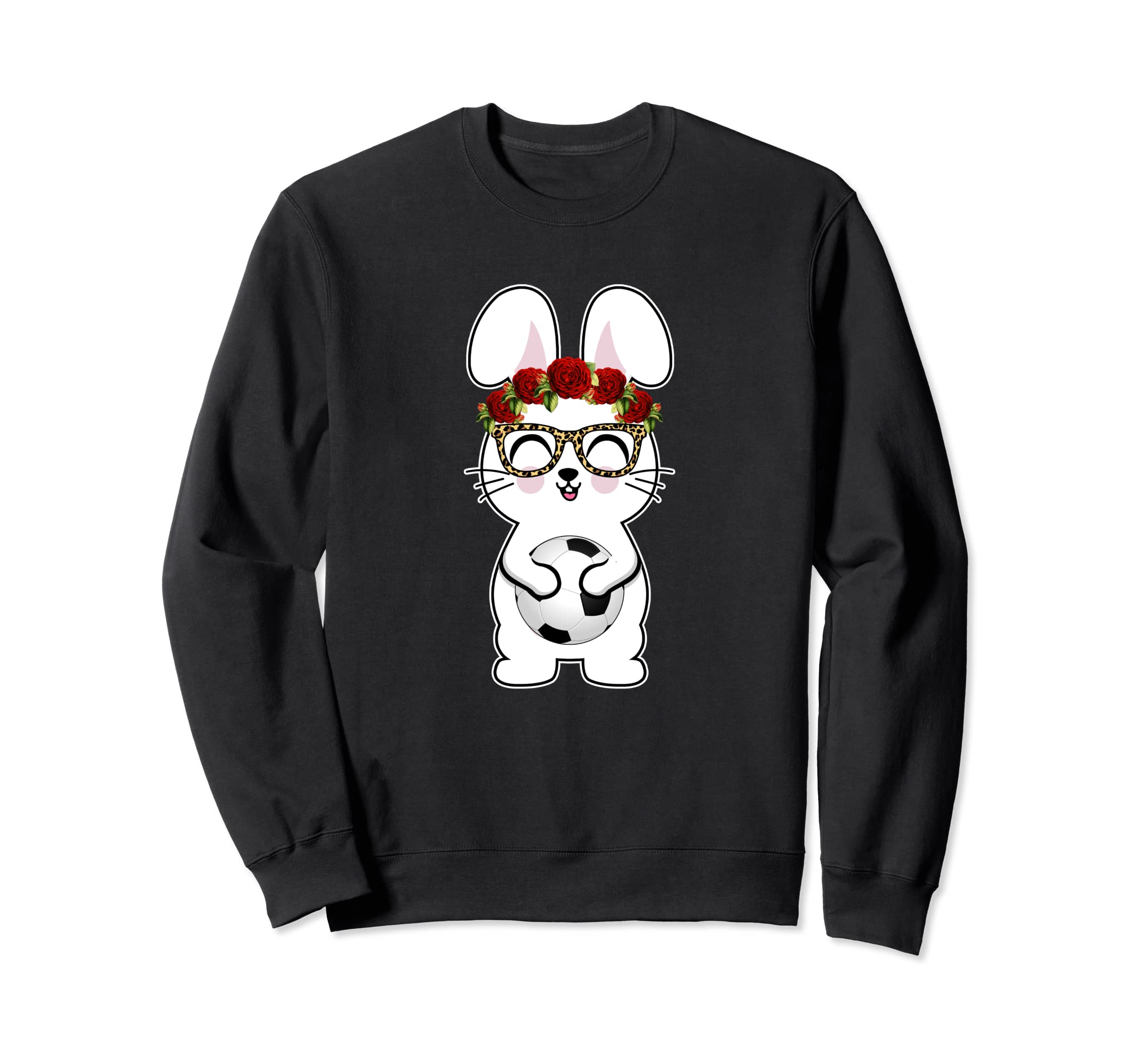 Soccer Bunny Leopard Glasses And Sweatshirt - Custom Art Print for Adults - T-Shirt, Sweatshirt, Hoodie