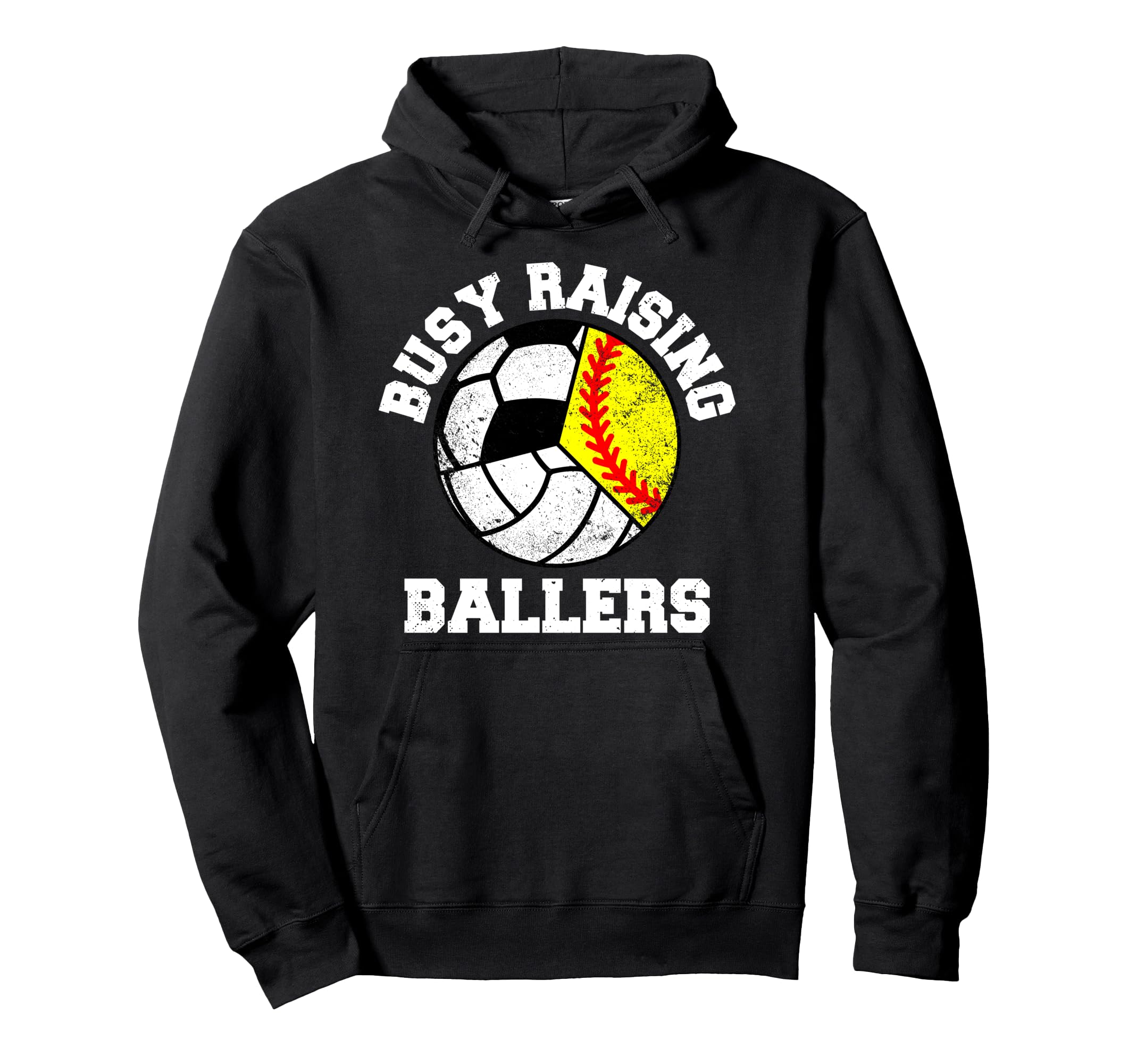 Busy Raising Ballers Funny Softball Hoodie - Streetwear Style for Adults - T-Shirt, Sweatshirt, Hoodie