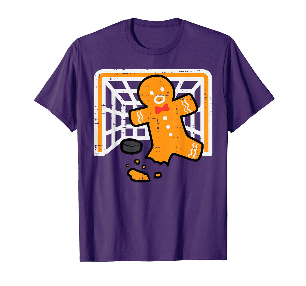 Gingerbread Hockey Goalkeeper Funny T-Shirt - Novelty Apparel for Adults - T-Shirt, Sweatshirt, Hoodie