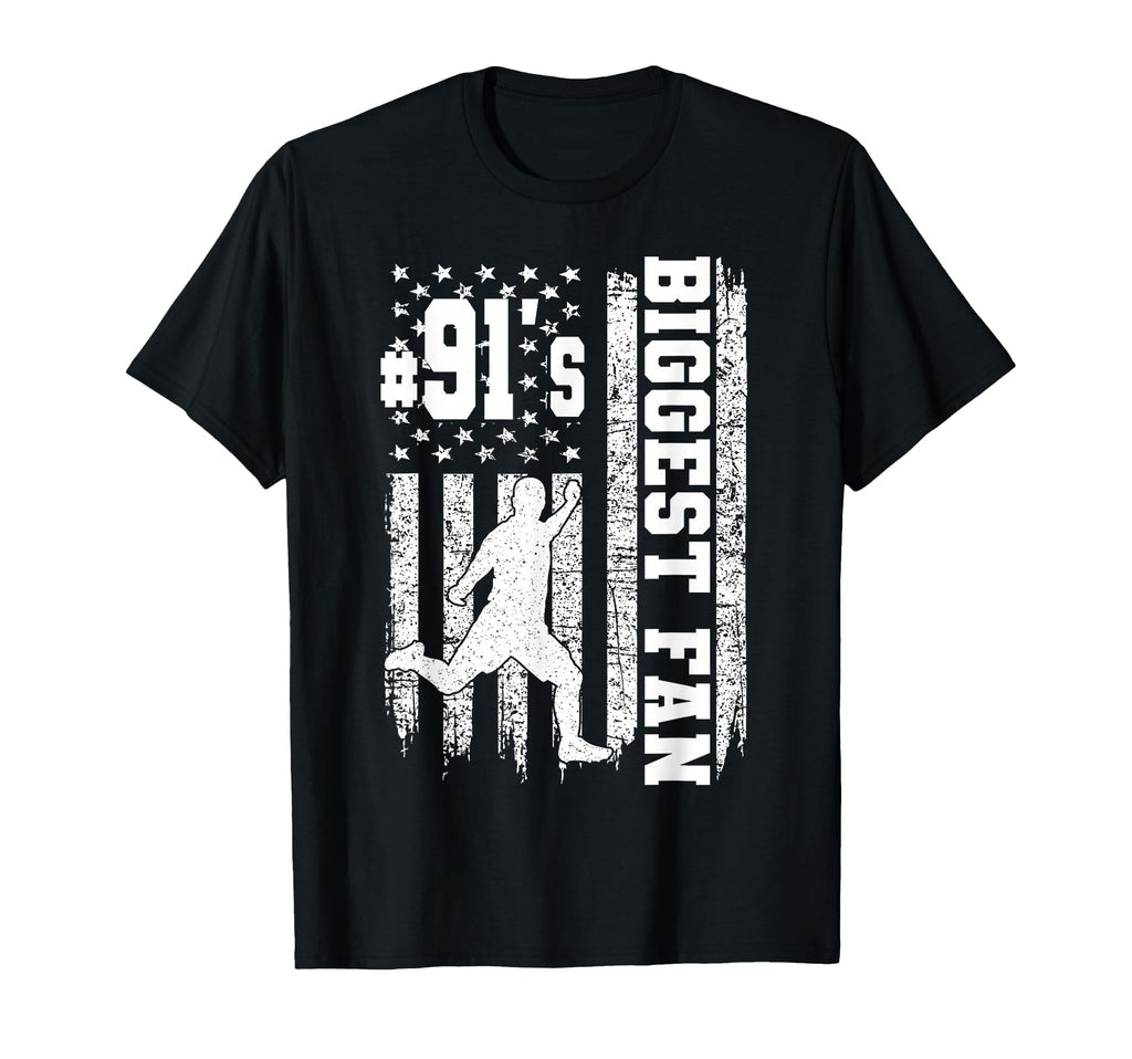 Soccer Biggest Fan Number 91 Proud T-Shirt - Minimalist Print for Adults - T-Shirt, Sweatshirt, Hoodie