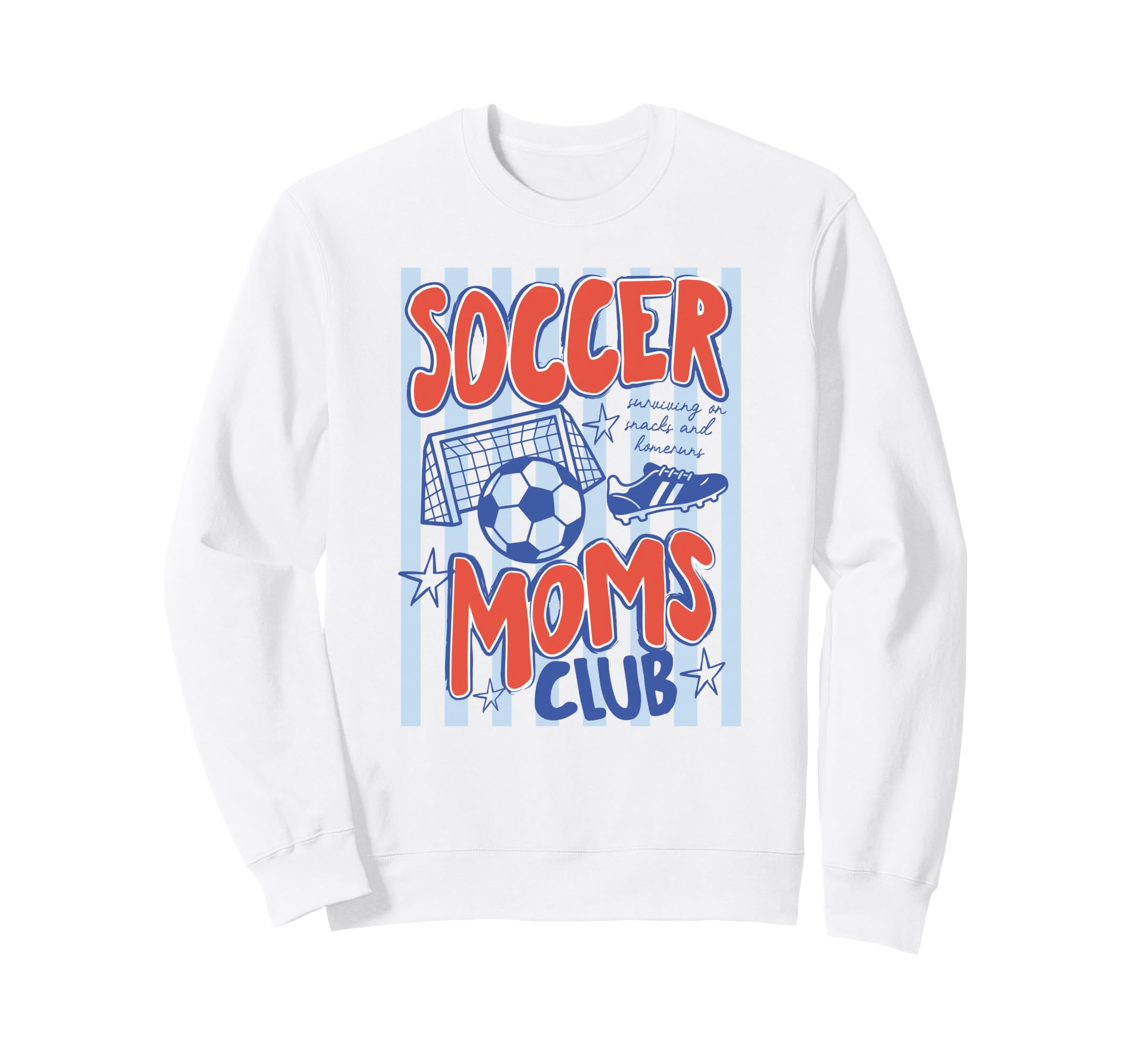 Striped Soccer Moms Club Surviving Sweatshirt - Minimalist Print Unisex - T-Shirt, Sweatshirt, Hoodie