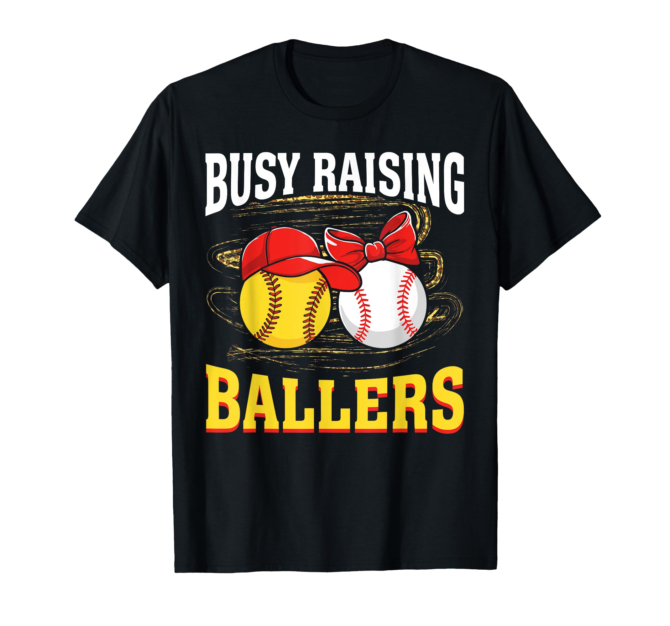 Busy Raising Ballers Softball T-Shirt - Minimalist Print for Adults - T-Shirt, Sweatshirt, Hoodie