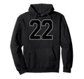 Black Sports Team Number 22 Fan Hoodie - Casual Everyday Wear Unisex - T-Shirt, Sweatshirt, Hoodie