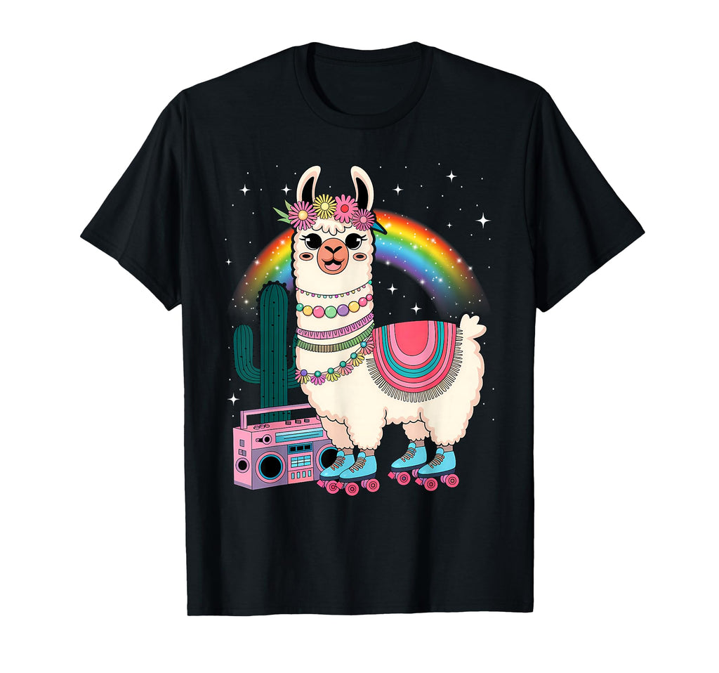 Roller Skating Alpaca Skater Skate 70S T-Shirt - Graphic Print Men Women - T-Shirt, Sweatshirt, Hoodie