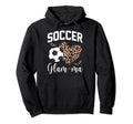 Soccer Glam Ma Heart Leopard Mom Hoodie - Aesthetic Graphic for Adults - T-Shirt, Sweatshirt, Hoodie