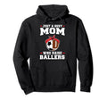 Just Busy Mom Who Raise Ballers Soccer Hoodie - Unique Graphic Unisex - T-Shirt, Sweatshirt, Hoodie