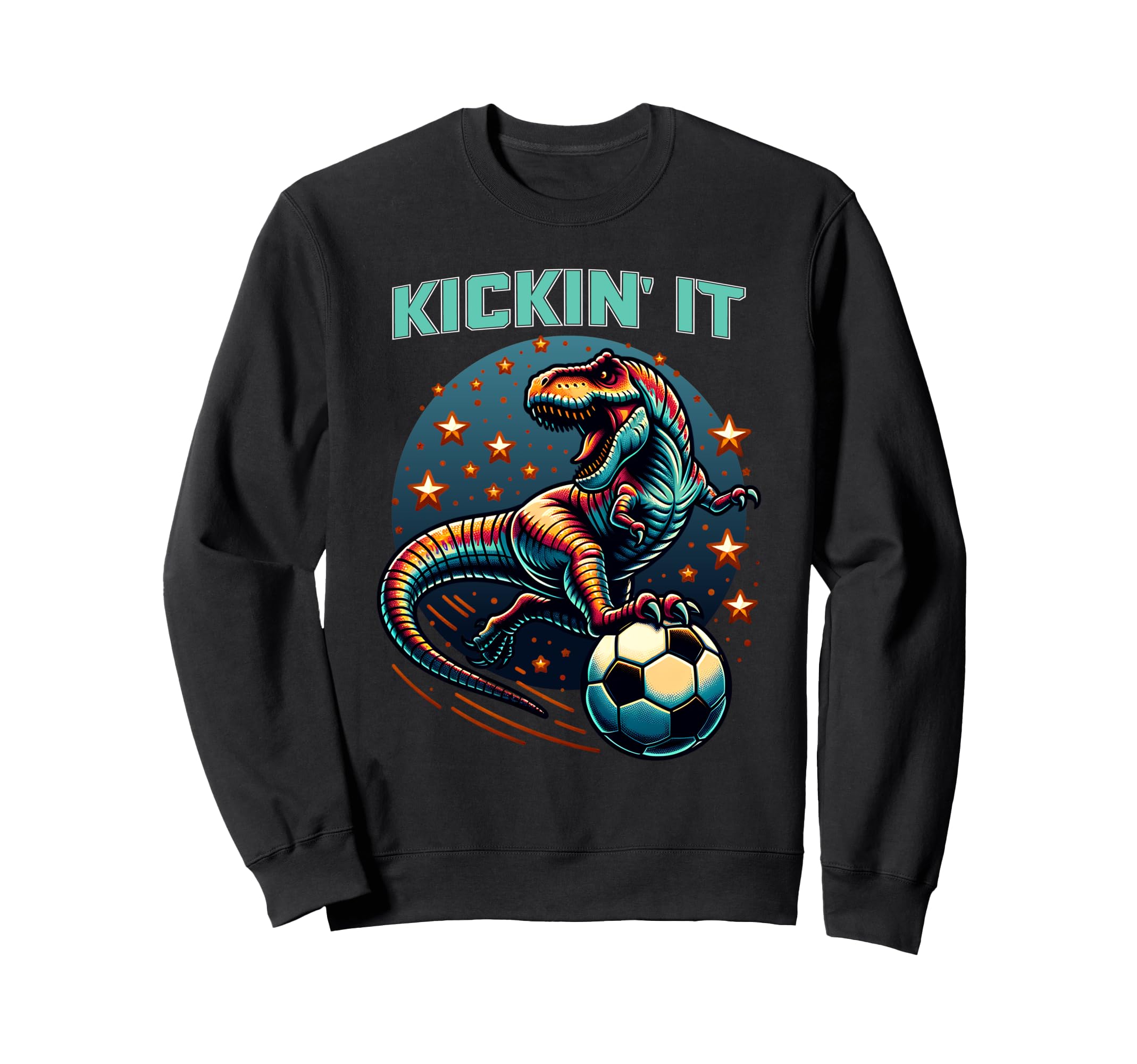 T Rex Dinosaur Soccer Player Sweatshirt - Fun Novelty Design Men Women - T-Shirt, Sweatshirt, Hoodie