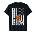Proud Dad American Flag Funny Soccer T-Shirt - Casual Everyday Wear Unisex - T-Shirt, Sweatshirt, Hoodie