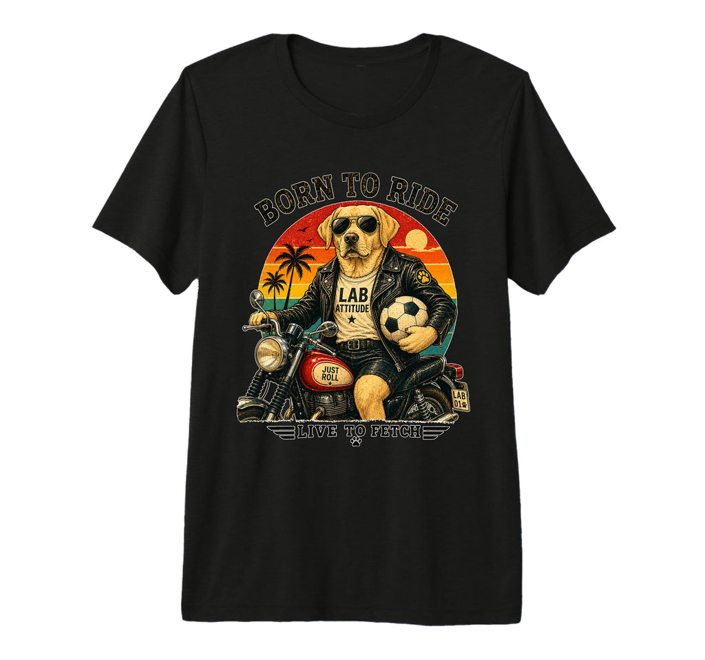 Labrador Retriever Motorbike Love T-Shirt - Custom Art Print Unisex - T-Shirt, Sweatshirt, Hoodie