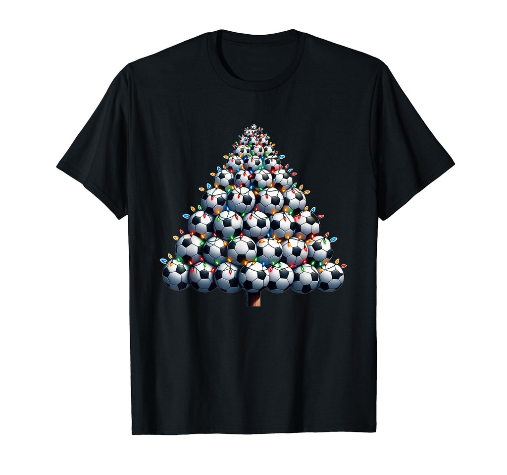 Santa Soccer Tree Football Soccer T-Shirt - Graphic Print Unisex - T-Shirt, Sweatshirt, Hoodie