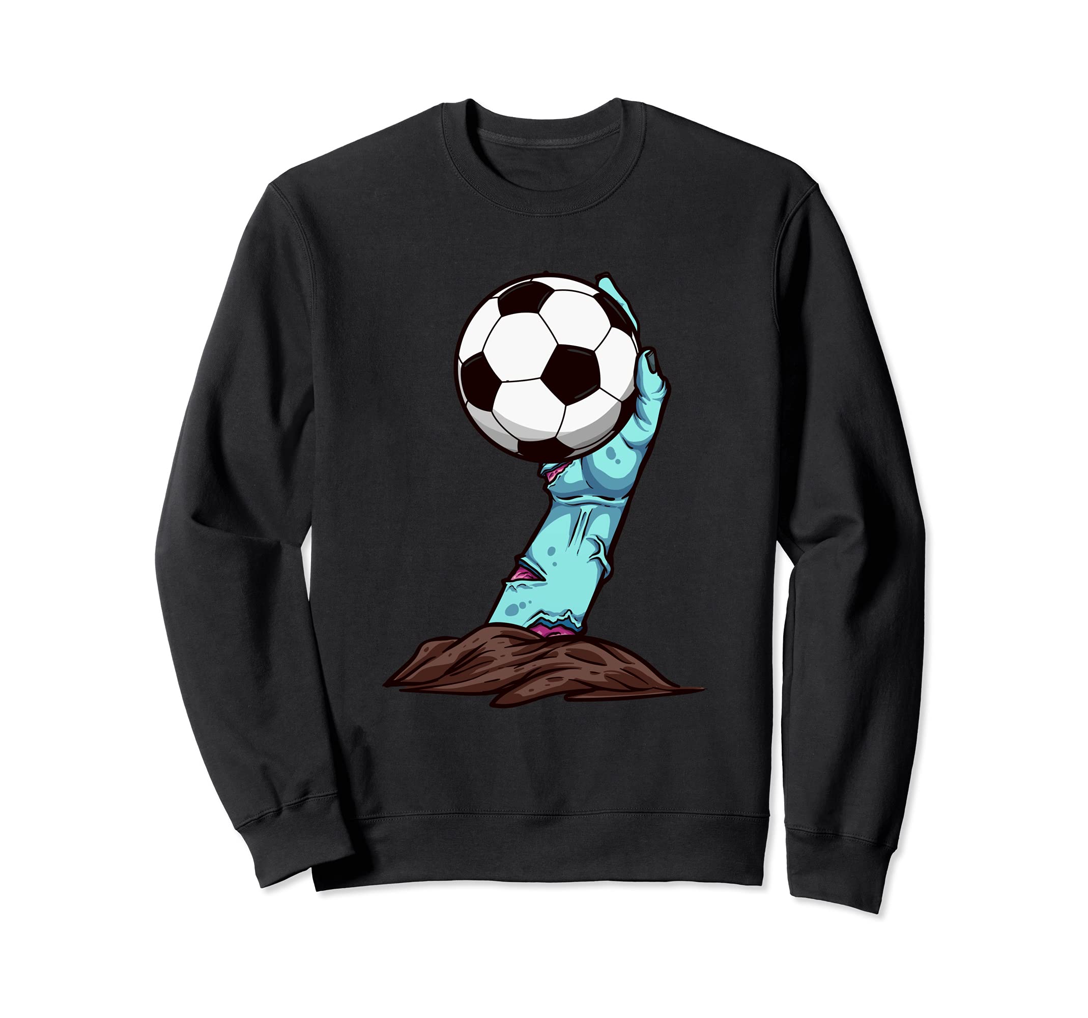 Funny Zombie Soccer Ball Halloween Sweatshirt - Unique Graphic for Adults - T-Shirt, Sweatshirt, Hoodie