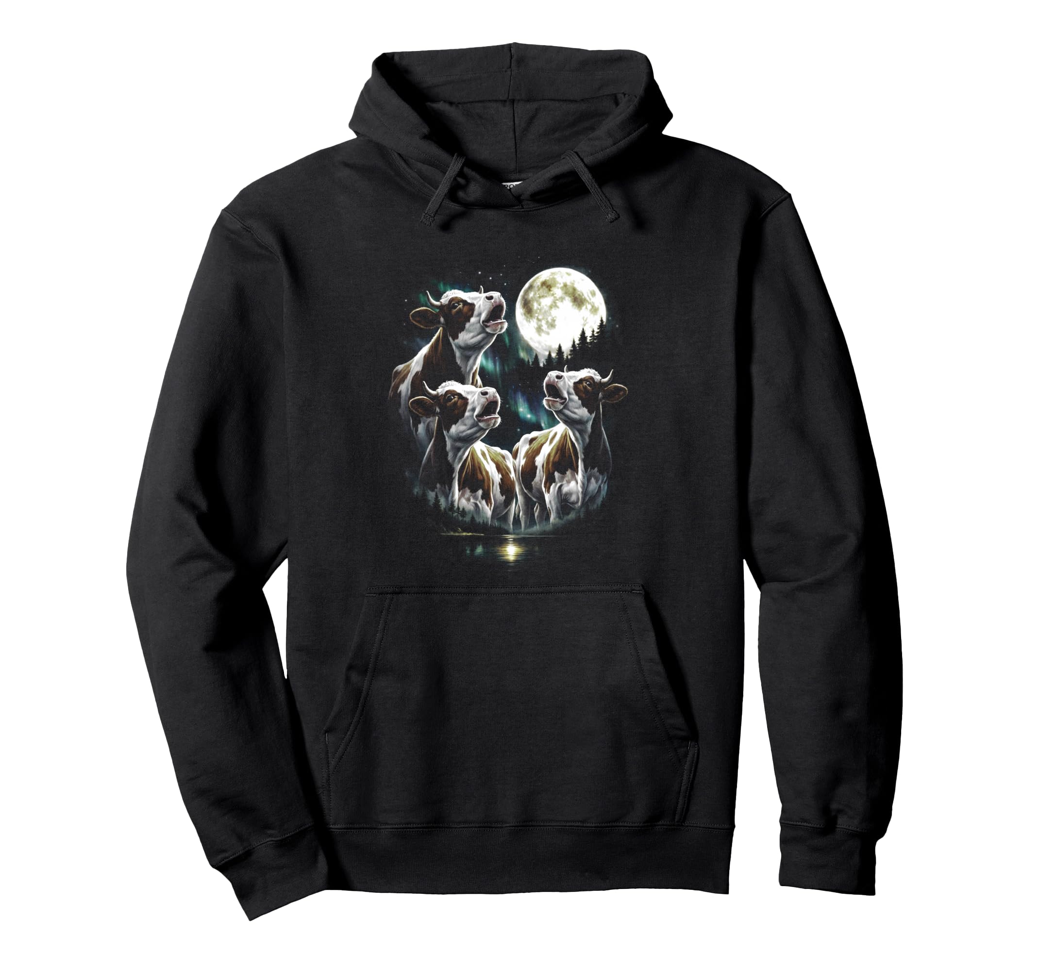 Mooing 3 Cow Moon Funny 80S 90S Hoodie - Custom Art Print Men Women - T-Shirt, Sweatshirt, Hoodie
