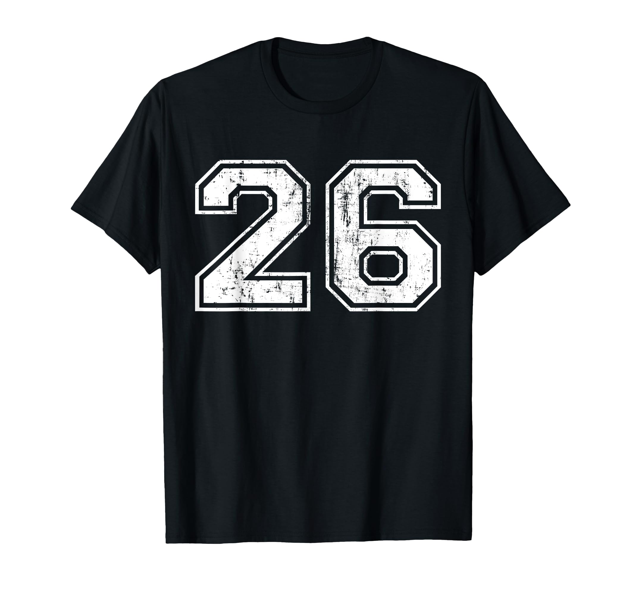 Number 26 Distressed Twenty Six T-Shirt - Casual Everyday Wear for Adults - T-Shirt, Sweatshirt, Hoodie