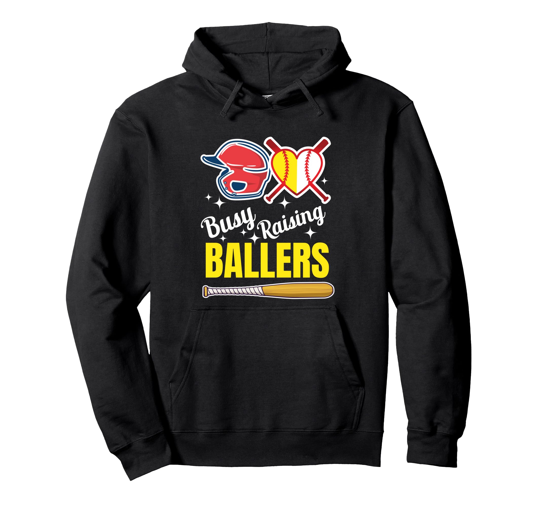 Busy Raising Ballers Softball And Hoodie - Minimalist Print for Adults - T-Shirt, Sweatshirt, Hoodie