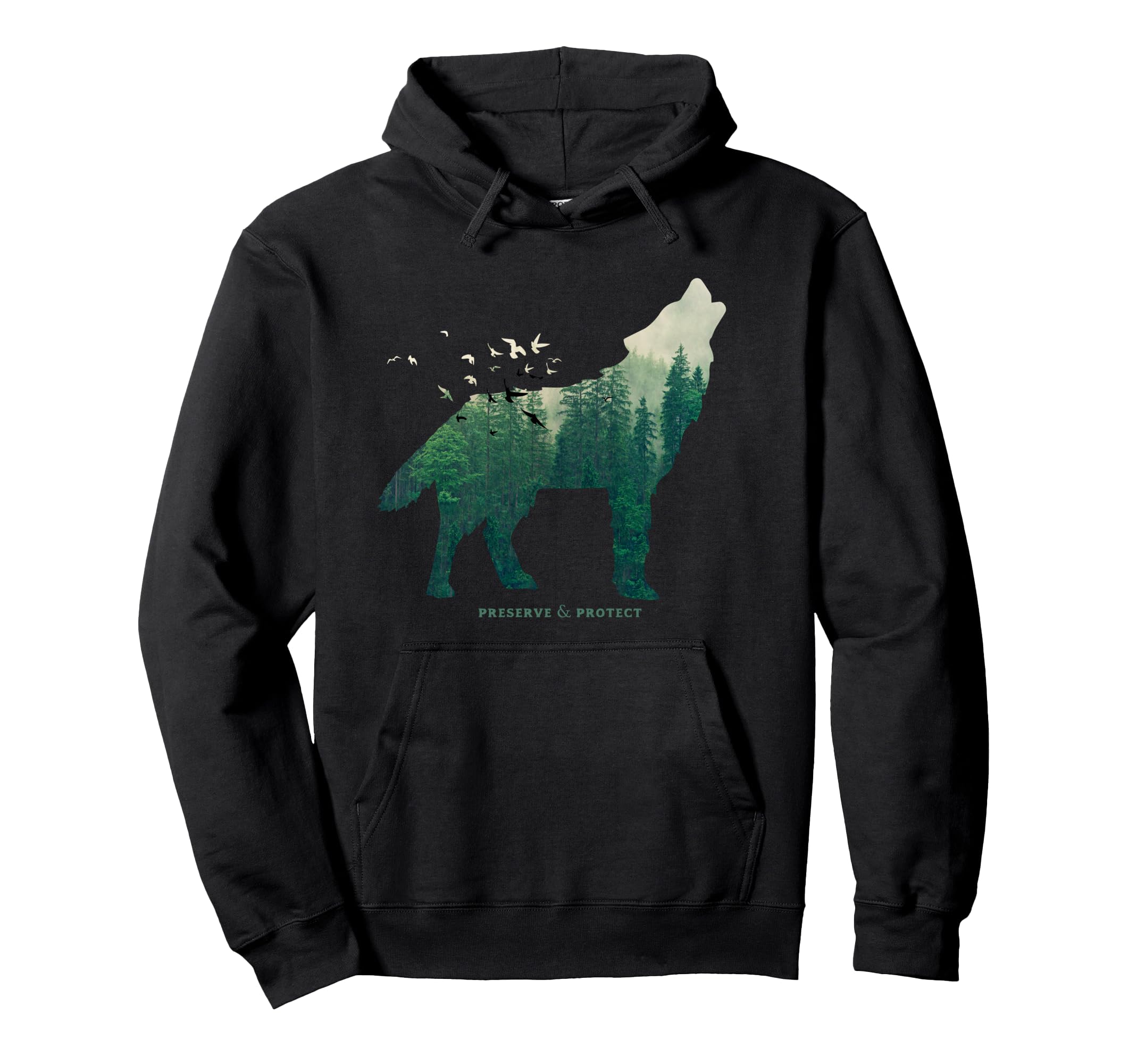 National Park Wolf Preserve Protect Nature Hoodie - Novelty Apparel Unisex - T-Shirt, Sweatshirt, Hoodie