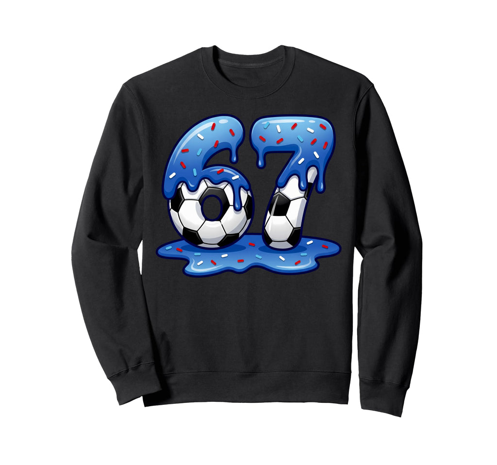 Playful Soccer Fan Dripping Number Sweatshirt - Novelty Apparel for Adults - T-Shirt, Sweatshirt, Hoodie