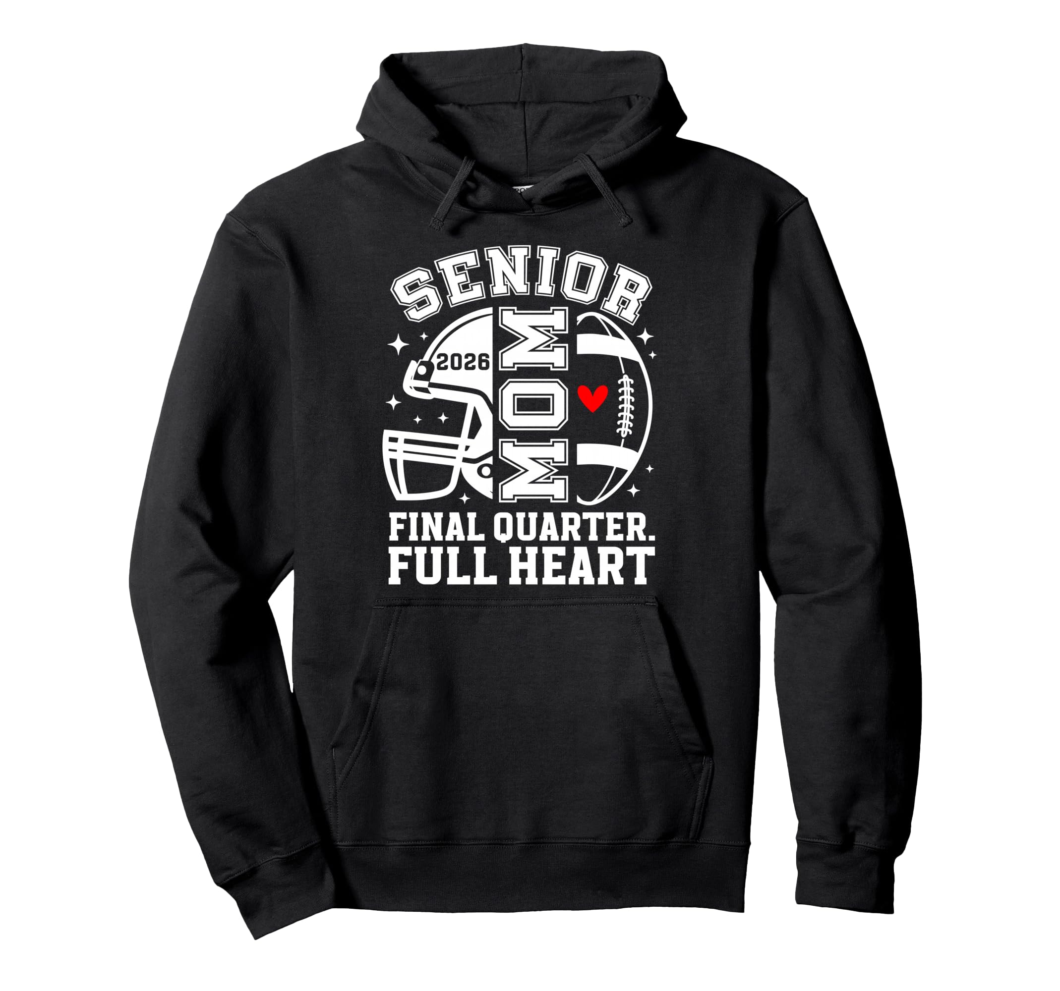 Football Senior Mom 2026 Proud Football Hoodie - Graphic Print for Adults - T-Shirt, Sweatshirt, Hoodie