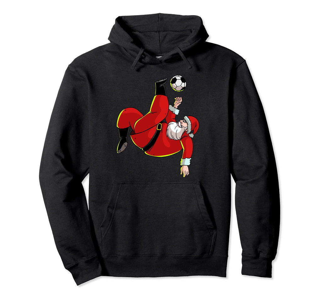 Funny Soccer Santa Claus Bicycle Kick Hoodie - Streetwear Style Unisex - T-Shirt, Sweatshirt, Hoodie