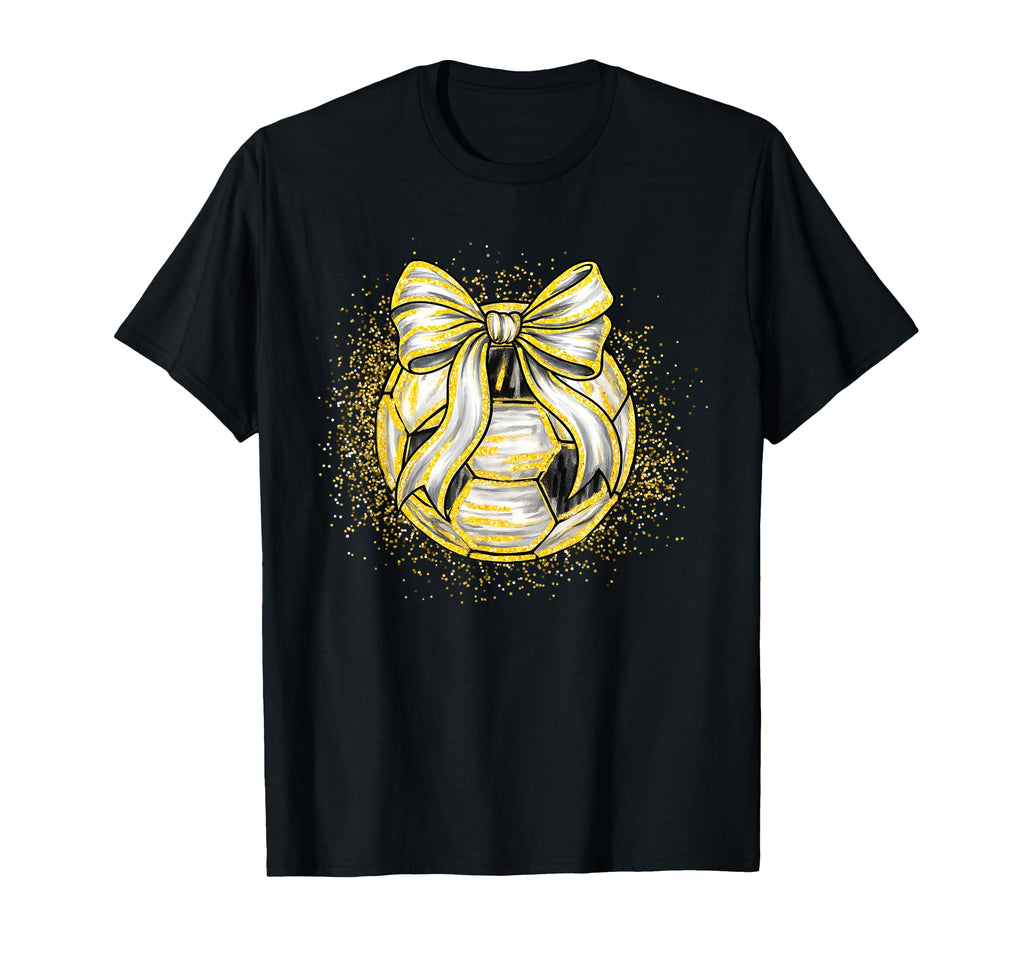 Soccer Game Day Gold Coquette Soccer T-Shirt - Custom Art Print for Adults - T-Shirt, Sweatshirt, Hoodie
