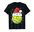 Funny Tennis Ball Santa Hat Lights T-Shirt - Aesthetic Graphic Unisex - T-Shirt, Sweatshirt, Hoodie