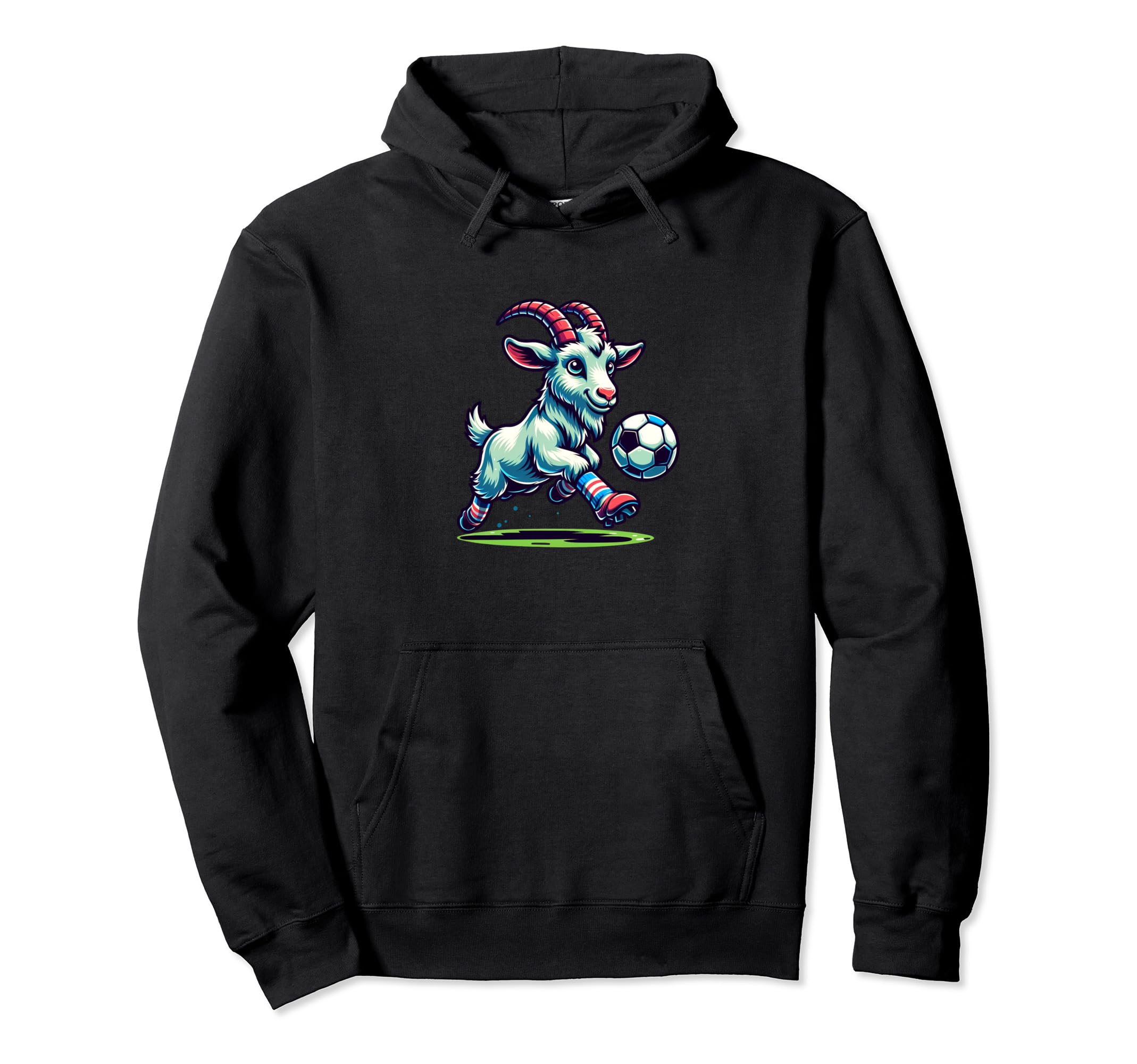 Soccer Champion Goat Player Ball Fan Hoodie - Custom Art Print Men Women - T-Shirt, Sweatshirt, Hoodie