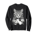 Cat Playing Soccer Black And Sweatshirt - Streetwear Style for Adults - T-Shirt, Sweatshirt, Hoodie