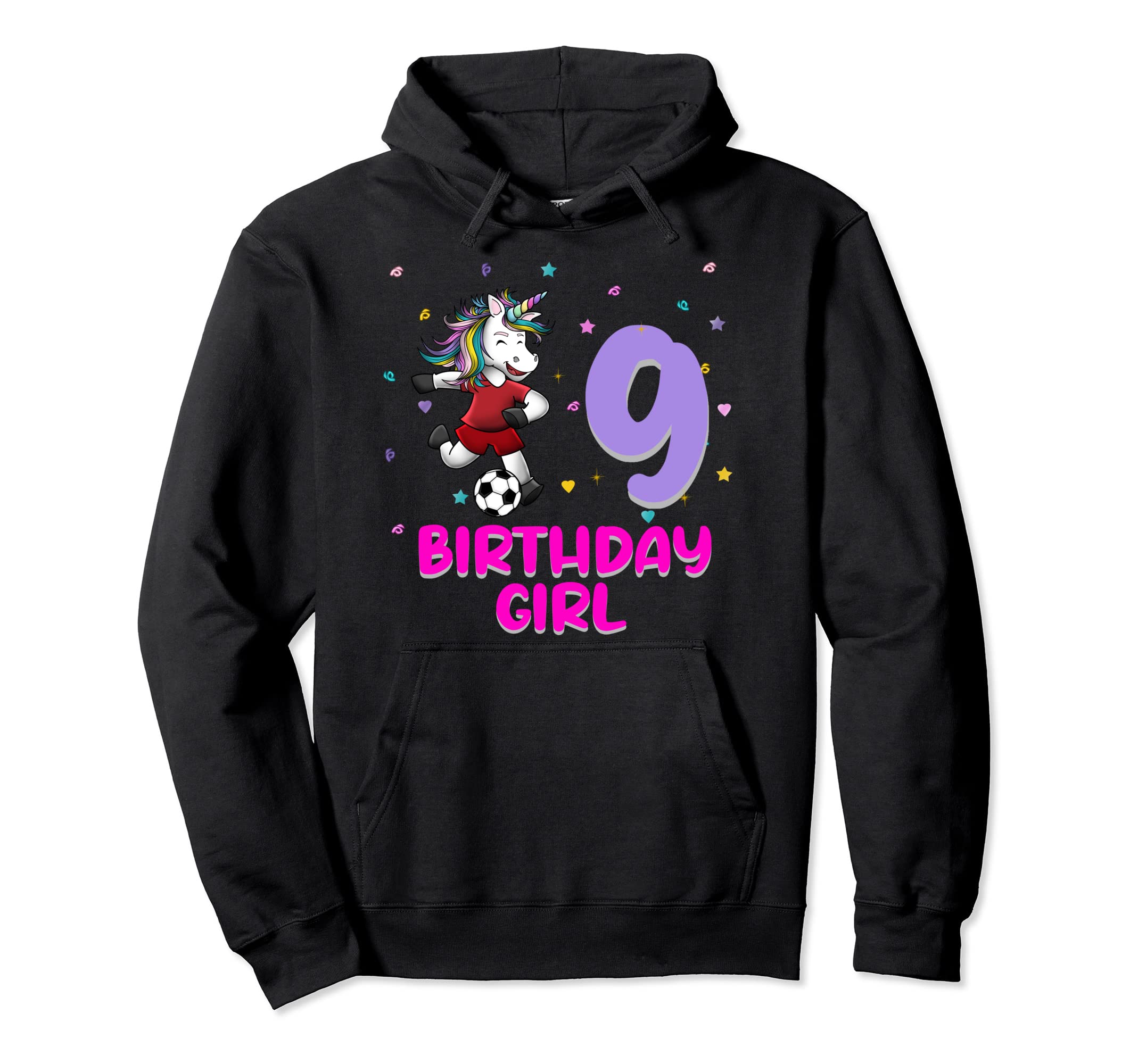 Unicorn Soccer 9Th Birthday Love Funny Hoodie - Unique Graphic for Adults - T-Shirt, Sweatshirt, Hoodie