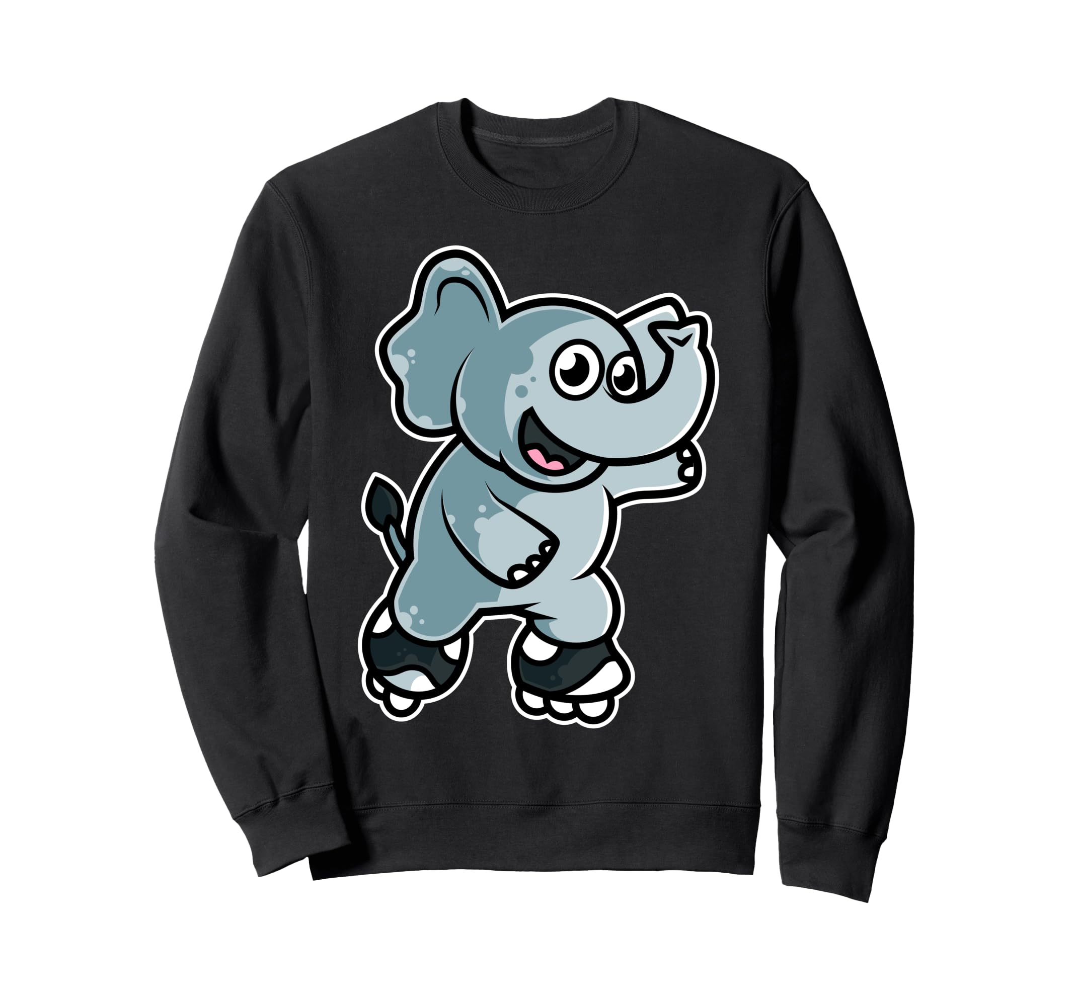 Elephant Roller Skate Sweatshirt - Trendy Graphic for Adults - T-Shirt, Sweatshirt, Hoodie
