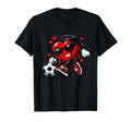 Valentine Soccer Heart Funny Dripping T-Shirt - Aesthetic Graphic Unisex - T-Shirt, Sweatshirt, Hoodie