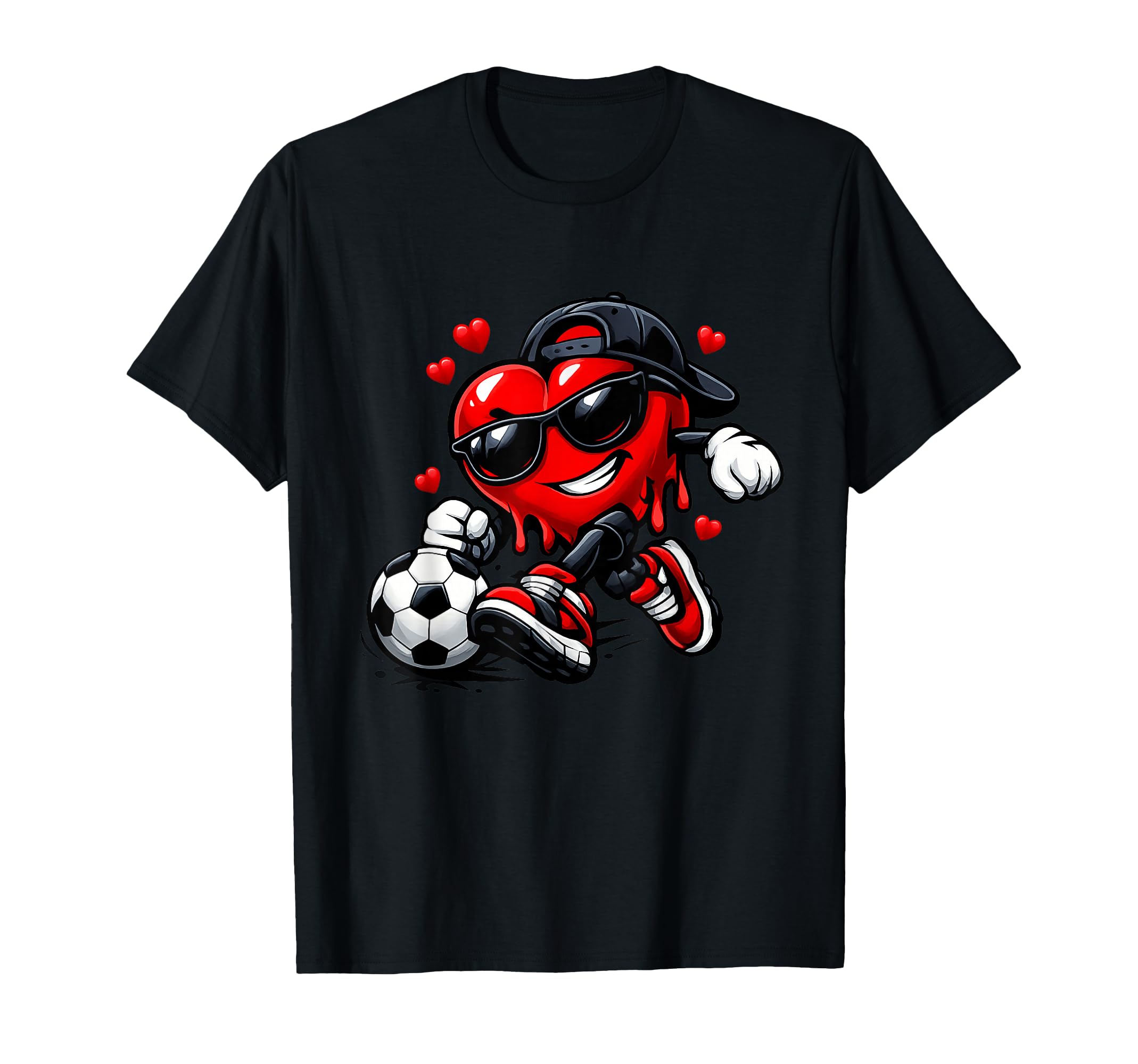 Valentine Soccer Heart Funny Dripping T-Shirt - Aesthetic Graphic Unisex - T-Shirt, Sweatshirt, Hoodie