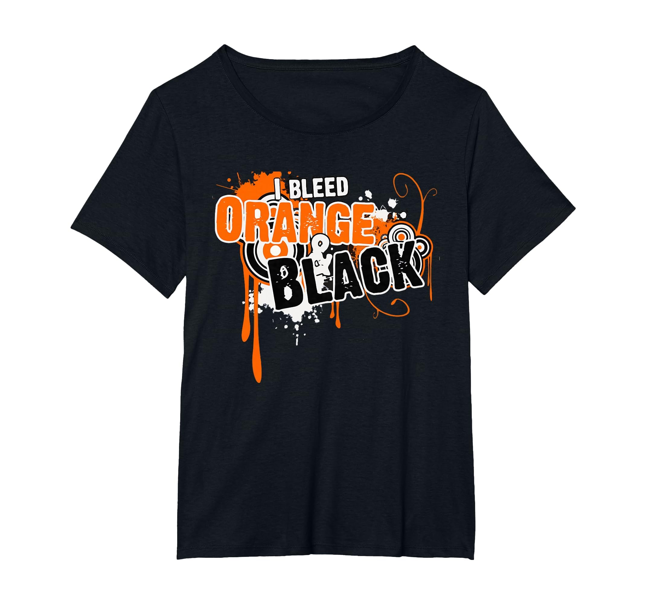 I Bleed Black Orange Sports Team Game T-Shirt - Fun Novelty Design Unisex - T-Shirt, Sweatshirt, Hoodie