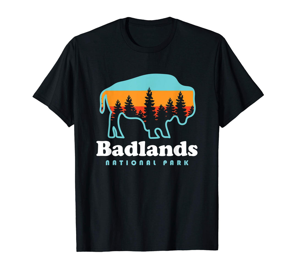 Badlands National Park Bison South T-Shirt - Fun Novelty Design for Adults - T-Shirt, Sweatshirt, Hoodie