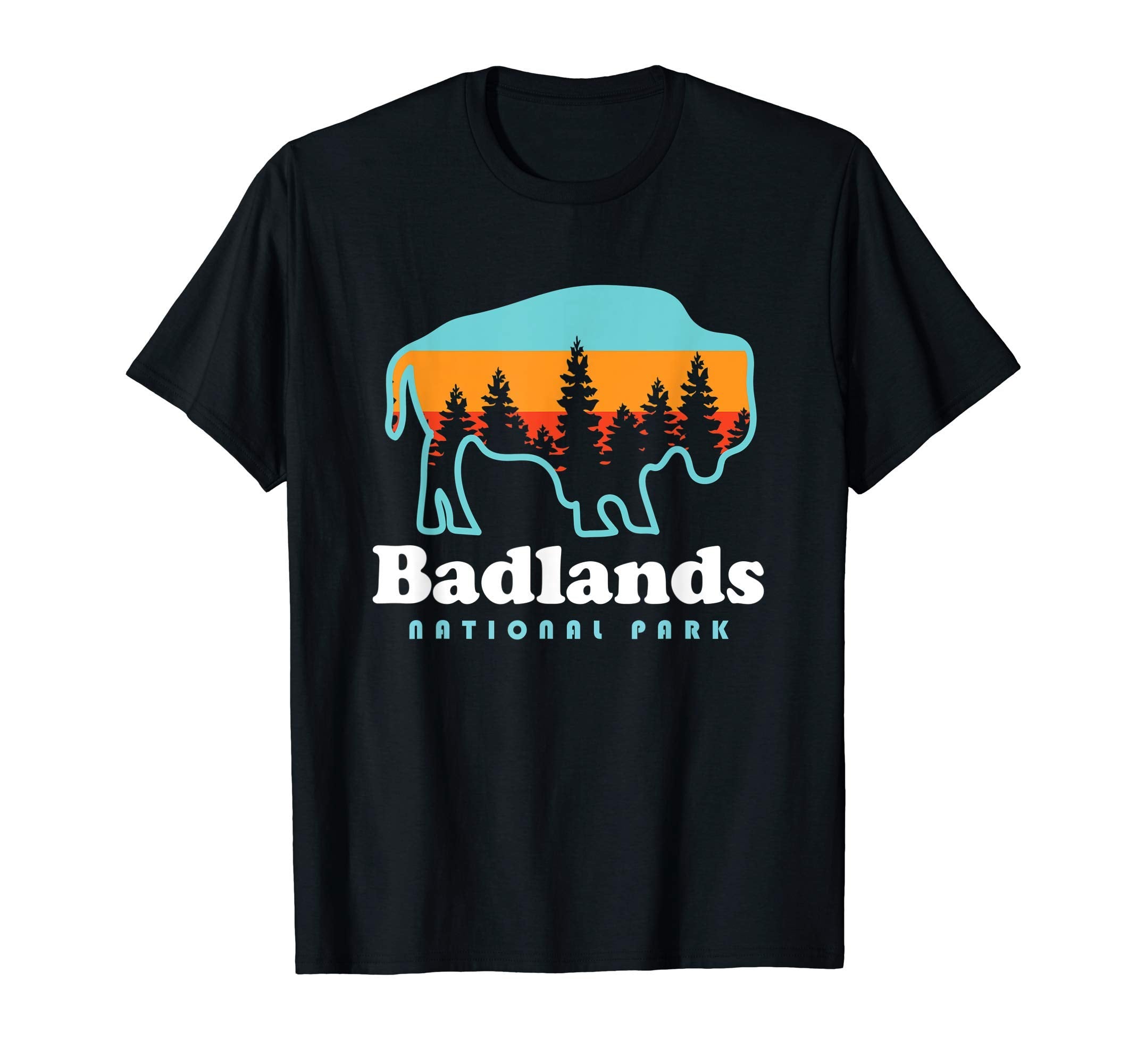 Badlands National Park Bison South T-Shirt - Fun Novelty Design for Adults - T-Shirt, Sweatshirt, Hoodie