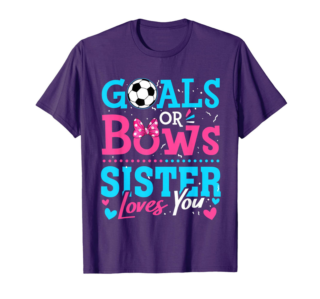Gender Reveal Goals Or Bows Sister T-Shirt - Custom Art Print for Adults - T-Shirt, Sweatshirt, Hoodie